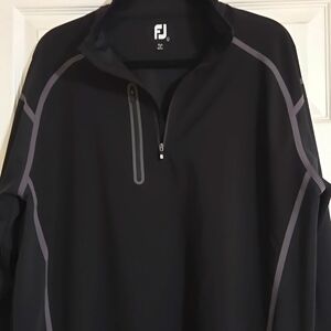 Foot Joy Wind‎ Tech long sleeve quarter zip pullover. Black/charcoal, Size L.